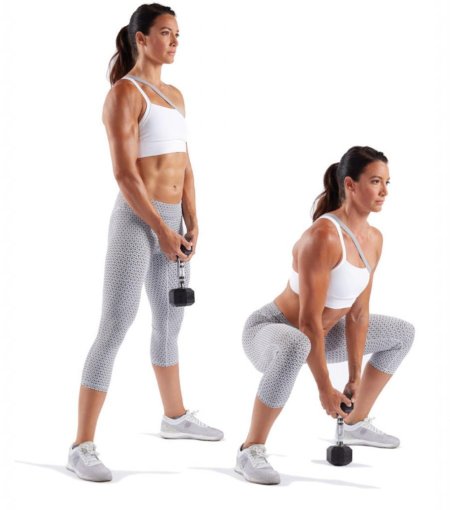 Приседания плие