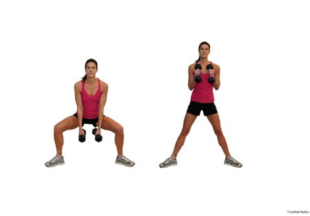 Приседания плие техника