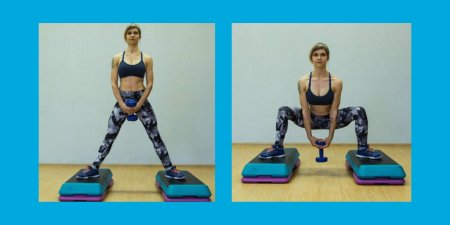 Приседания плие со степов