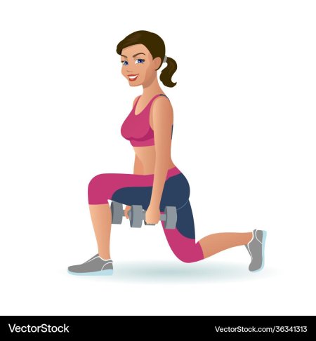 Приседания, прогулка вектор мультяшный