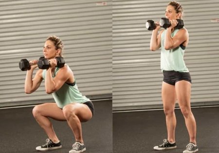 Присед плие с гирей