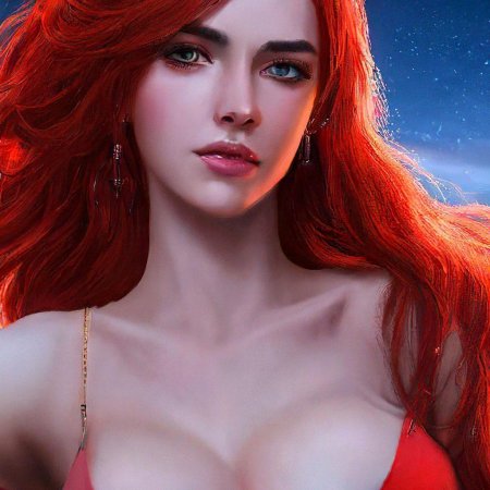 Девушка с красными волосами