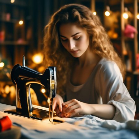 Женщина за шитьем