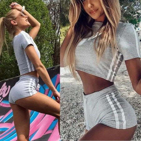 Спортивный комплект топ и шорты