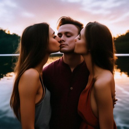 Две девушки и парень