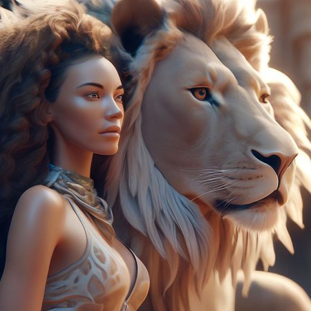 Девушка львица