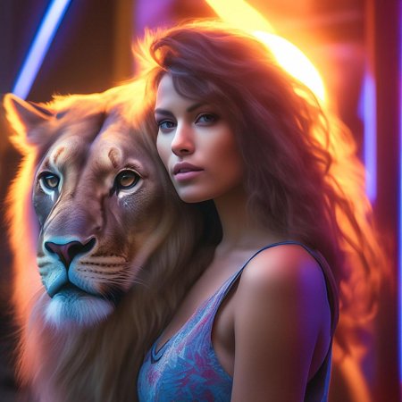 Девушка львица