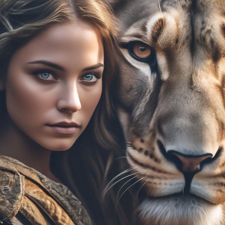 Девушка львица