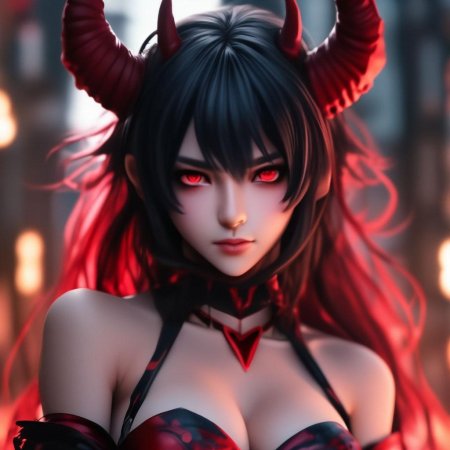 Аниме арт девушка демон