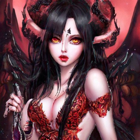 Арт девушка демон
