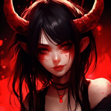 Красивая девушка демон
