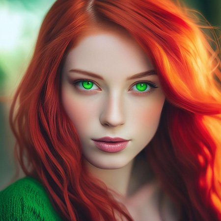 Рыжие волосы и зеленые глаза