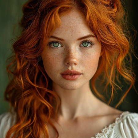 Рыжие волосы голубые глаза