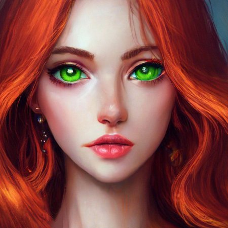 Девушка с рыжими волосами и зелеными глазами
