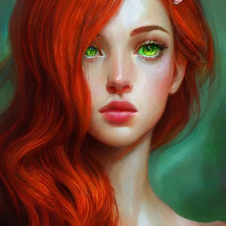 Рыжеволосая девушка с зелеными глазами