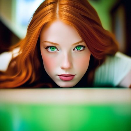 Рыжие с зелеными глазами