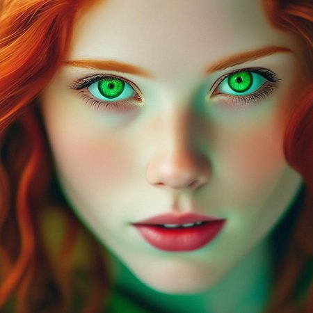 Рыжеволосые с зелеными глазами