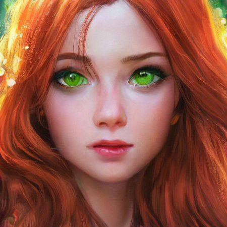 Красивая рыжая девушка с зелеными глазами