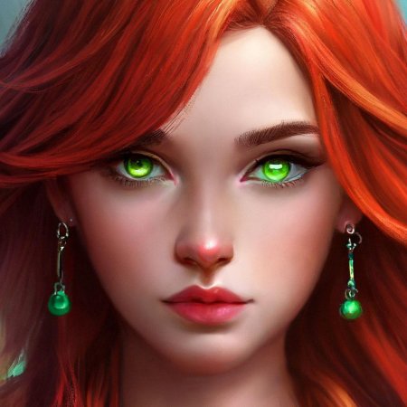 Рыжая девушка с зелеными глазами