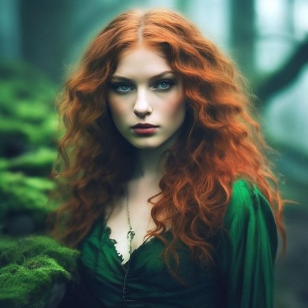 Рыжая кудрявая девушка