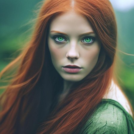 Рыжие волосы зеленые глаза