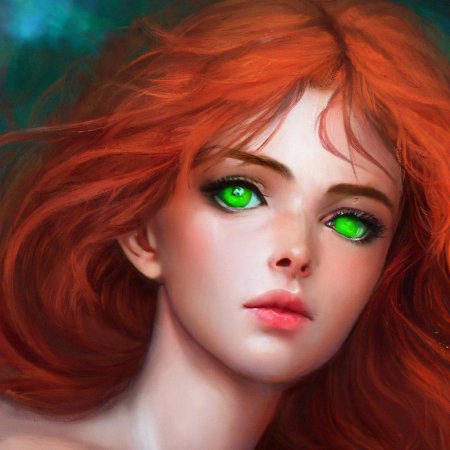 Девушка с рыжими волосами и зелеными глазами