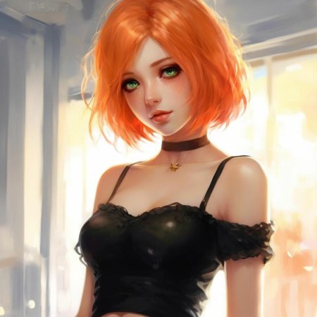 Девушка с короткими рыжими волосами