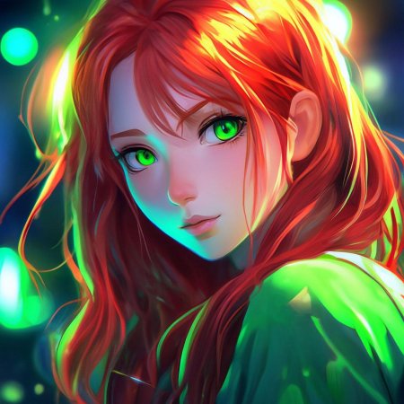 Рыжая аниме девушка