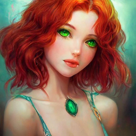 Рыжеволосая девушка с зелеными глазами