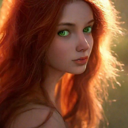 Рыжие волосы зеленые глаза