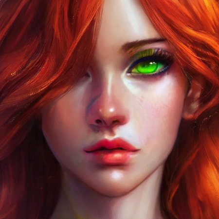 Девушка с рыжими волосами и зелеными глазами