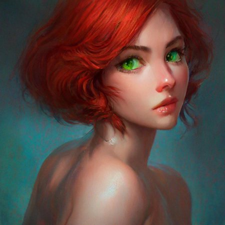 Рыжеволосая девушка с зелеными глазами