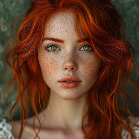 Рыжие волосы девушки