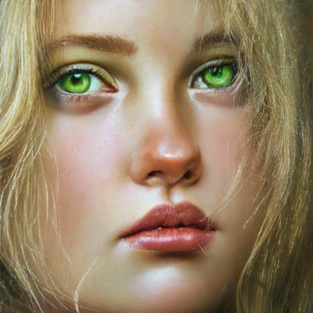 Блондинка с зелёными глазами