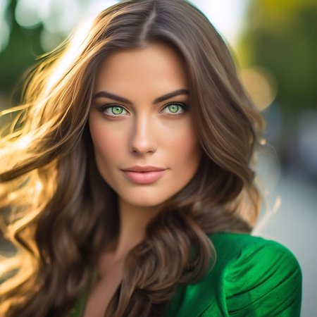 Красивая девушка с зелеными глазами
