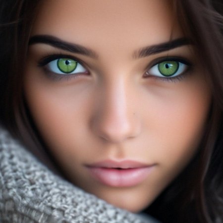 Красивая девушка с зелеными глазами