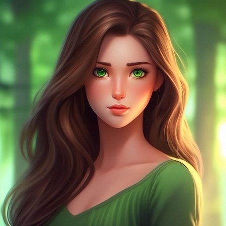Русые волосы и зеленые глаза