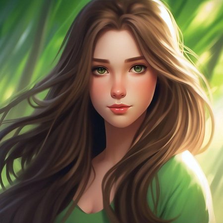 Брюнетка с зелеными глазами