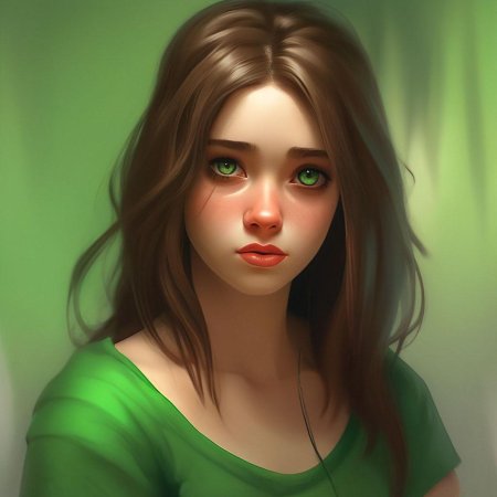 Шатенка с зелеными глазами