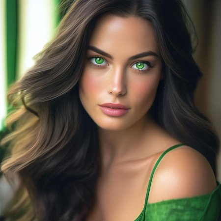 Красивая девушка с зелеными глазами
