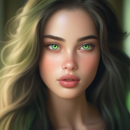 Красивая девушка с зелеными глазами