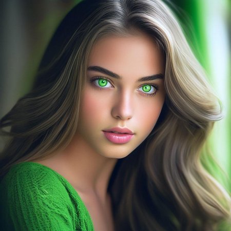 Красивая девушка с зелеными глазами