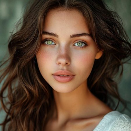 Красивая девушка с зелеными глазами
