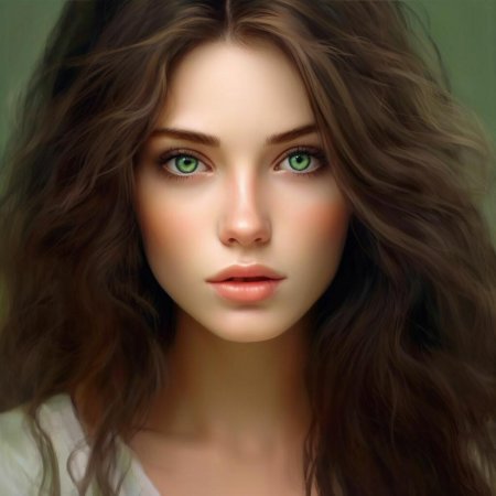 Девушка с русыми волосами и зелеными глазами