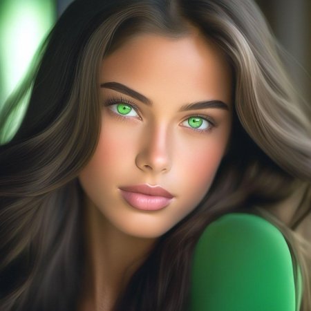 Красивая девушка с зелеными глазами