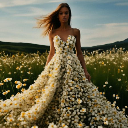 Платье с ромашками