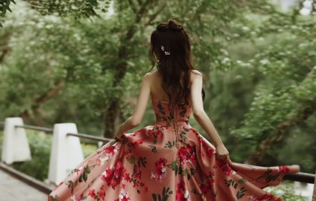 Девушка в длинном платье