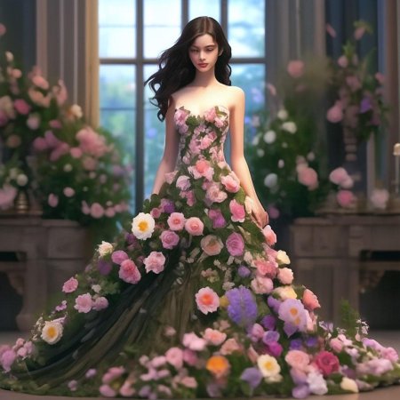 Платье в цветах