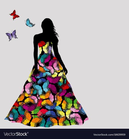 Силуэт девушки в платье