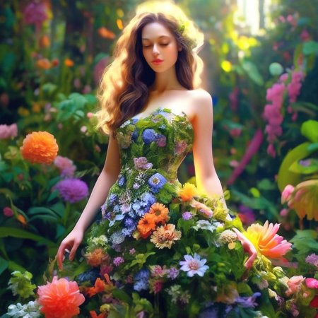 Платье из цветов